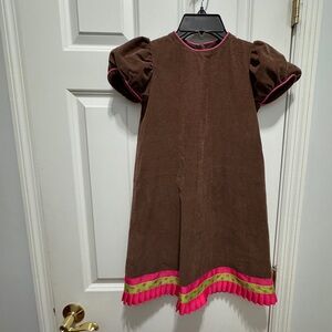 Mulberry street size 7 brown/ pinkk corduroy dress
